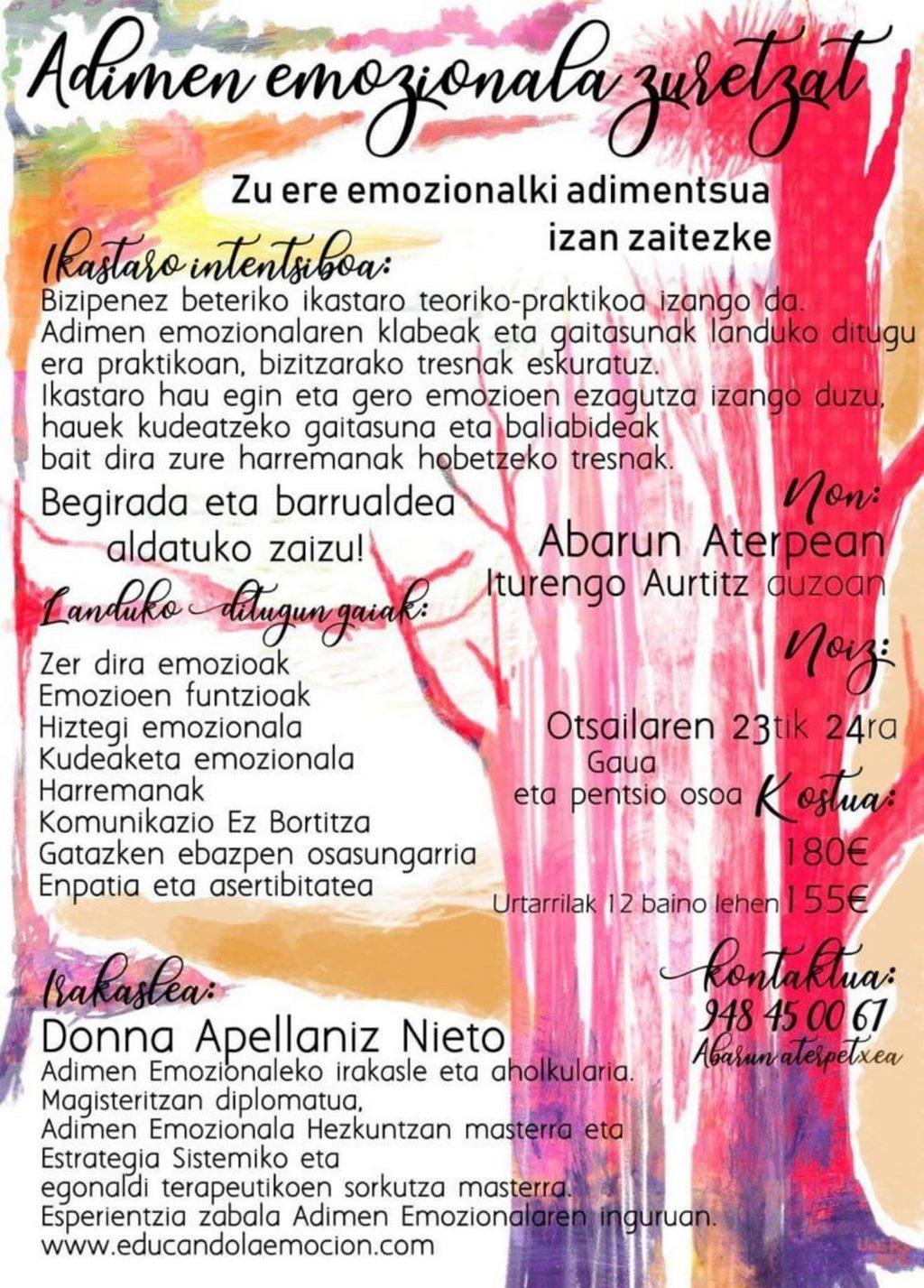 Taller de inteligencia emocional. 23 y 24 de febrero. Abarun aterpetxea.