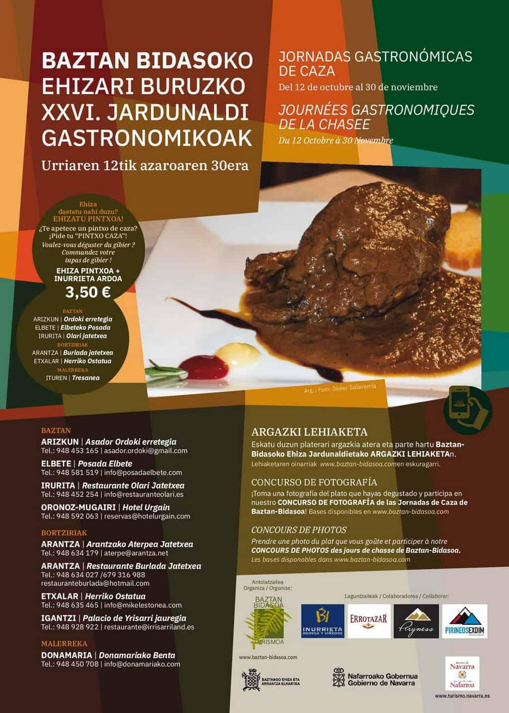 Cartel de las XXVI. Jornadass gastronómicas de Caza